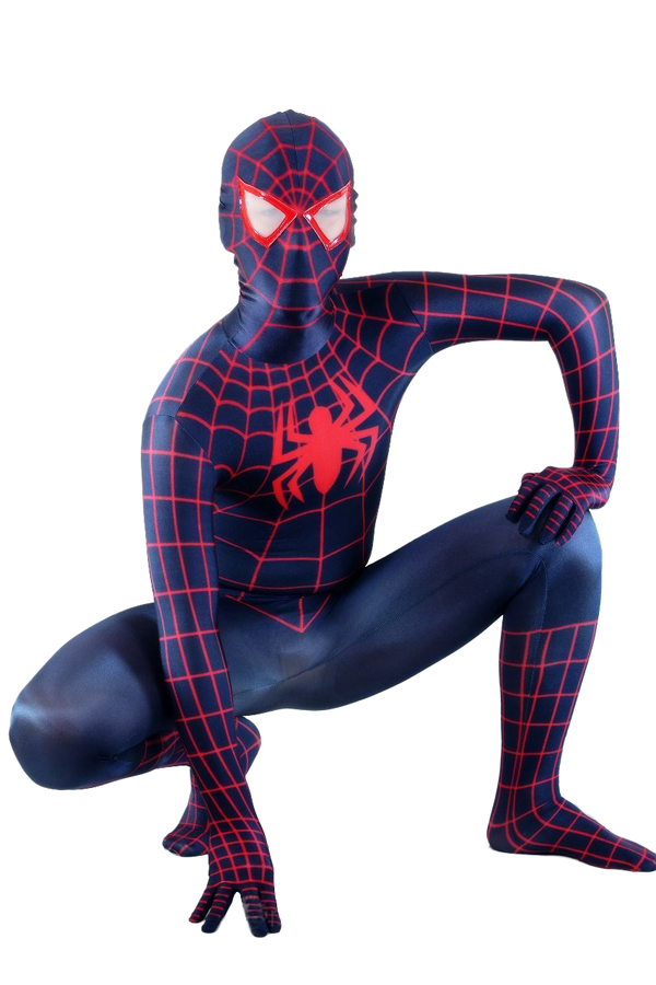 Halloween Costumes Dashing Black Spiderman Zentai Suit - Click Image to Close
